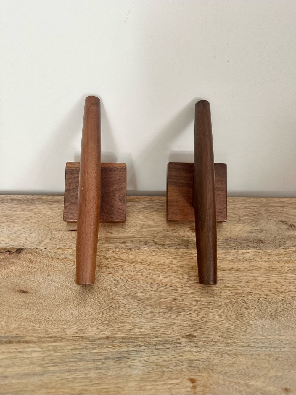 PAIR Rejuvenation Shaw Hook, Walnut, Single Wall Hooks